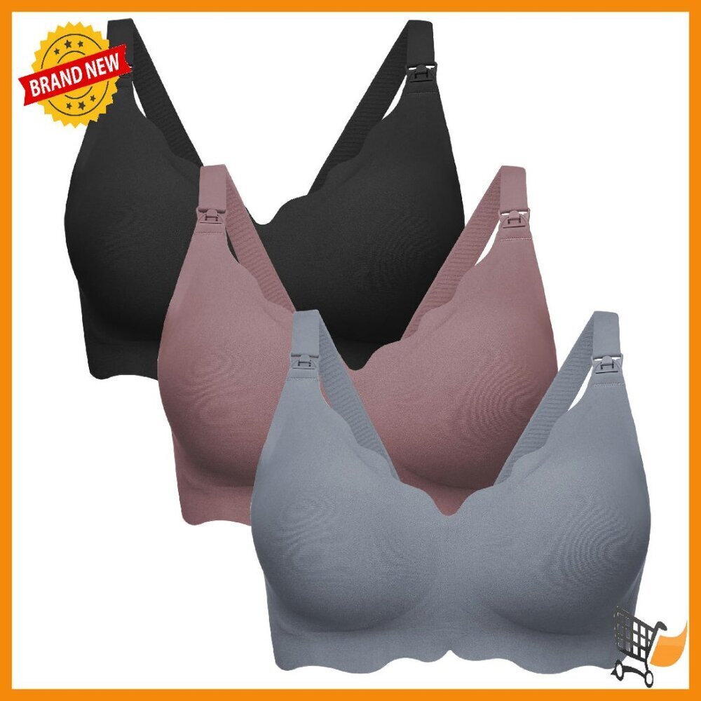 Seamless Nursing Bra Pack Wireless Maternity Bralette Ultra Comfort